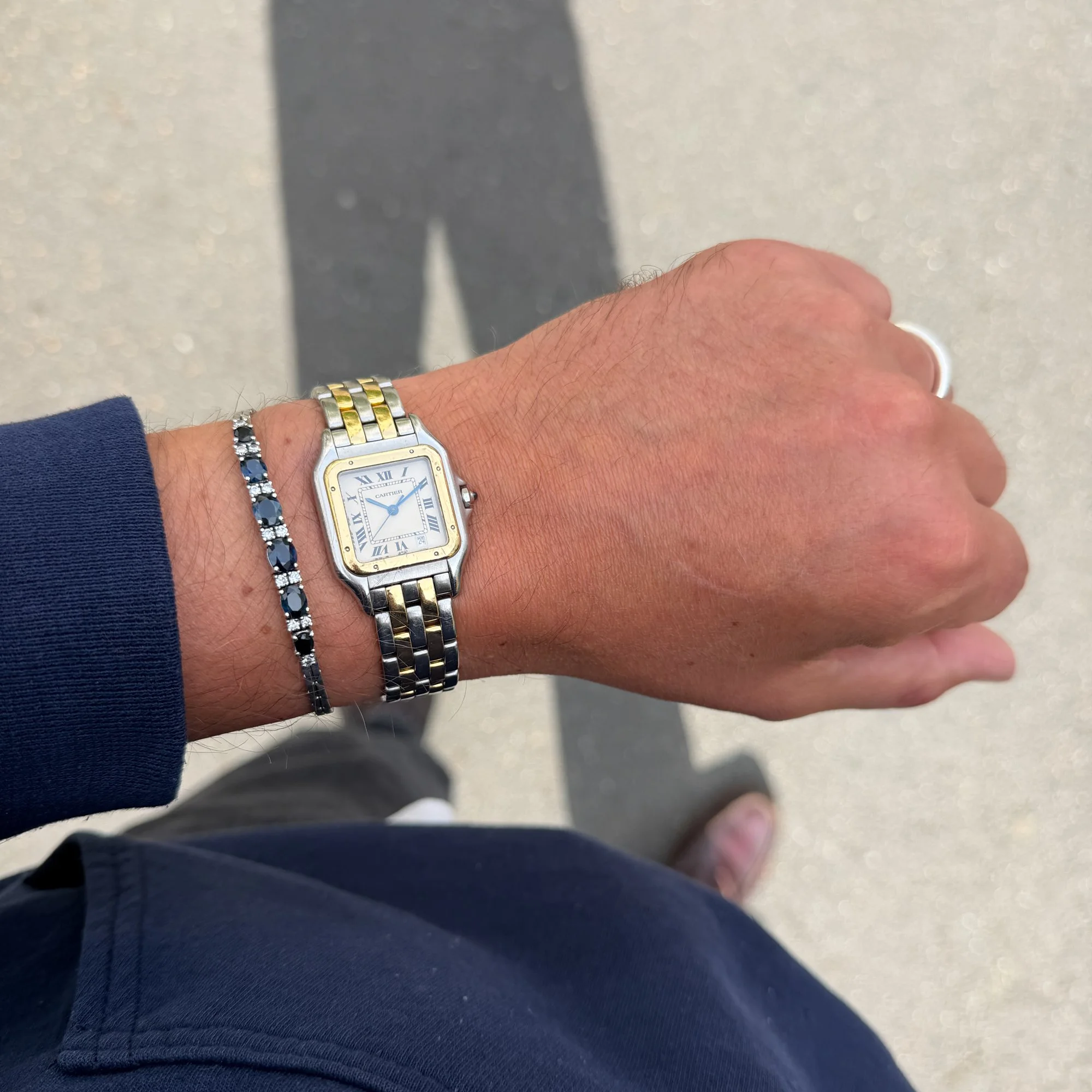 1990s Cartier Pantère Medium Size 183949 2-Rows "Cream" Dial.jpg