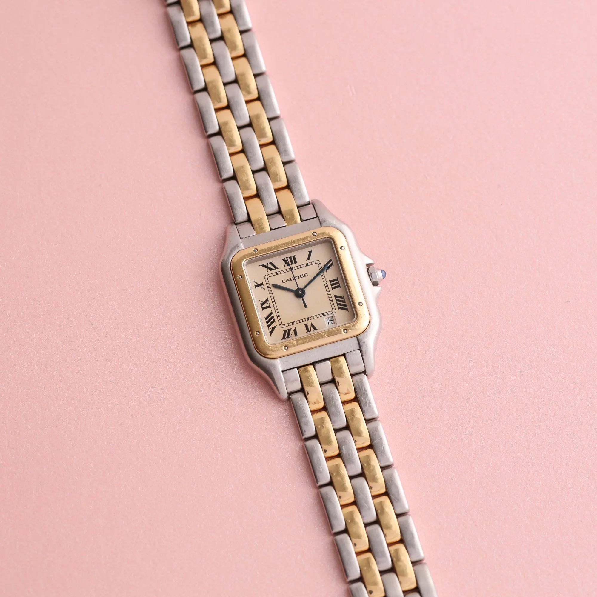 1990s Cartier Pantère Medium Size 183949 2-Rows "Cream" Dial.jpg