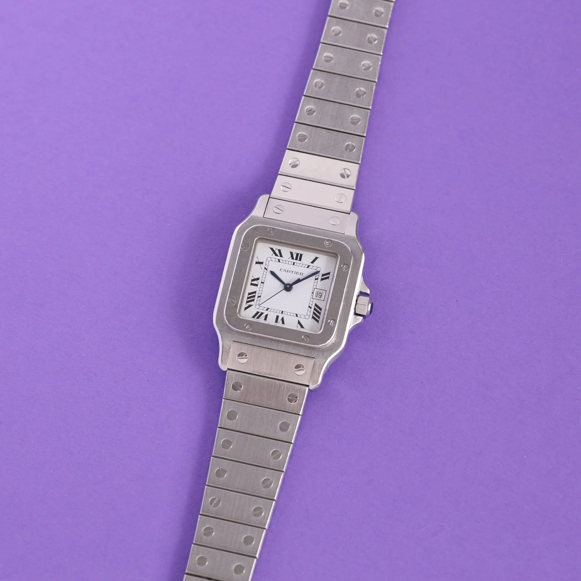 1980s Unpolished Cartier Santos Carrée 2960 + New Service