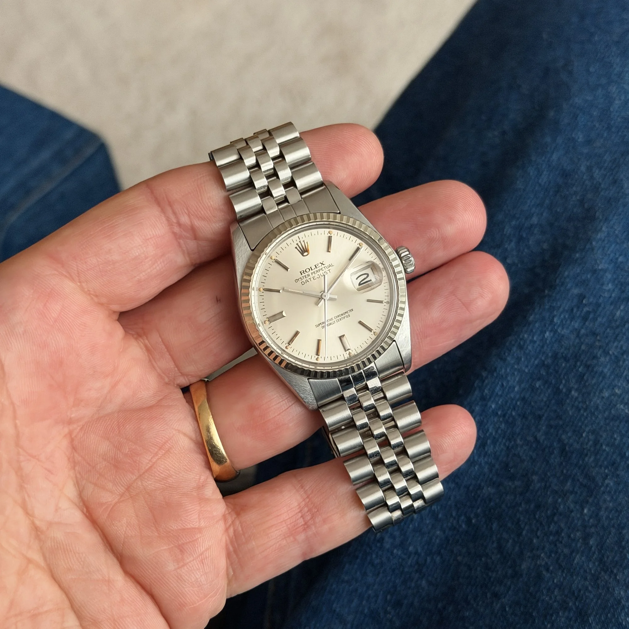 1979 Unpolished Rolex Datejust 16014 Silver "Sunburst" Dial + New Service.jpg