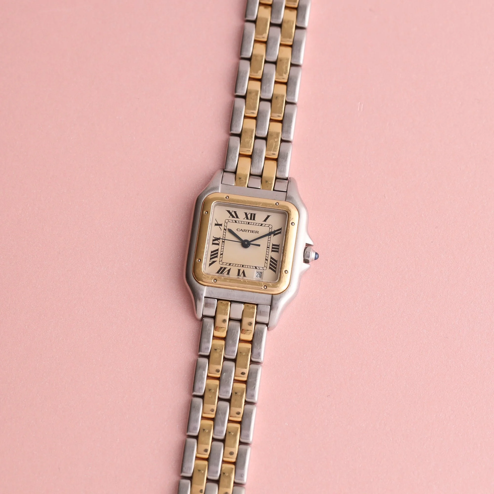 1990s Cartier Pantère Medium Size 183949 2-Rows "Cream" Dial.jpg