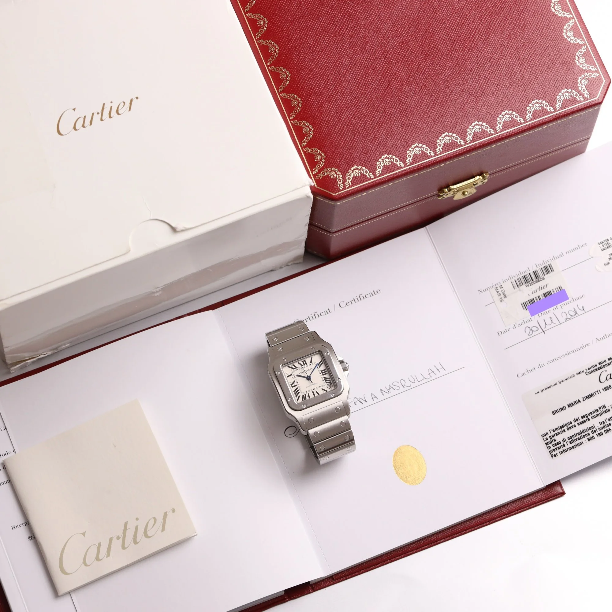 2014 Cartier Santos Galbée XL Automatic 2823 / W20098D6 "Roman" Dial Fullset.jpg