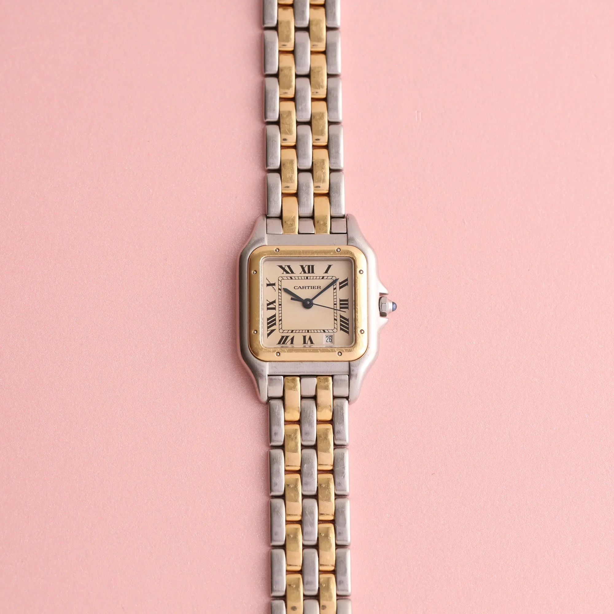 1990s Cartier Pantère Medium Size 183949 2-Rows "Cream" Dial.jpg