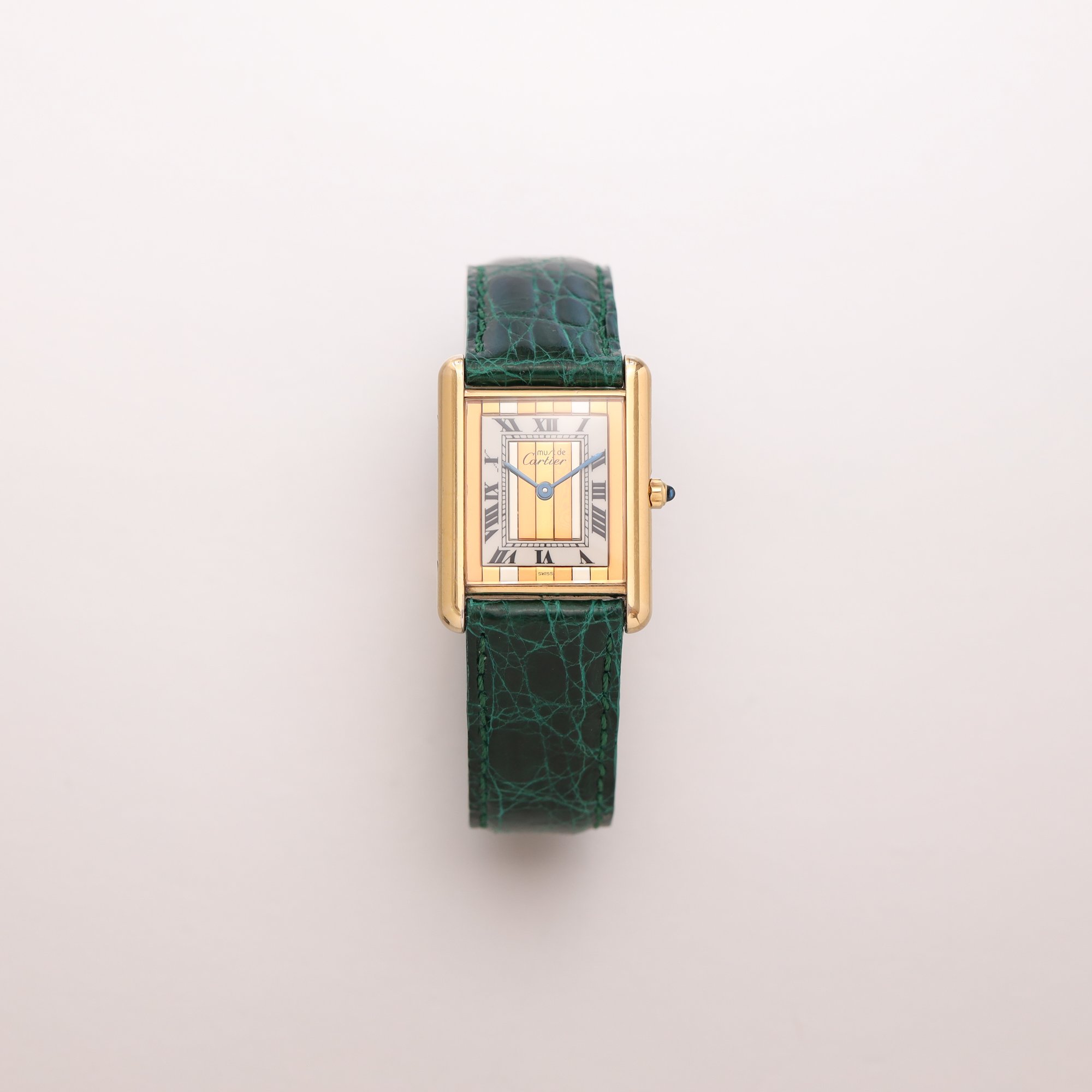 [ON HOLD] 1980s Unpolished Cartier Tank Must Large Model 681006 "Trinity" Dial