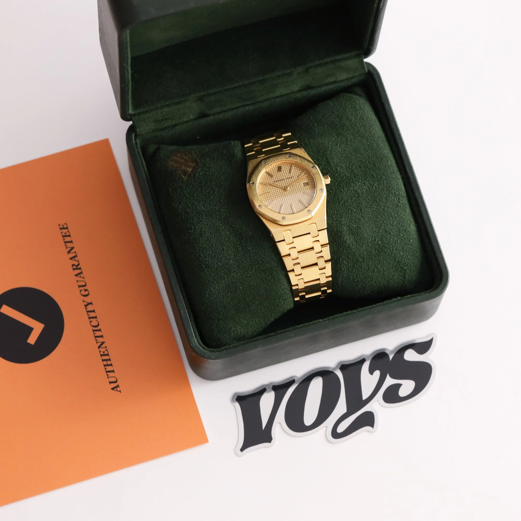 1980s Unpolished Audemars Piguet Royal Oak Midsize 56175BA "Havana" Tapestry Dial + Box.jpg