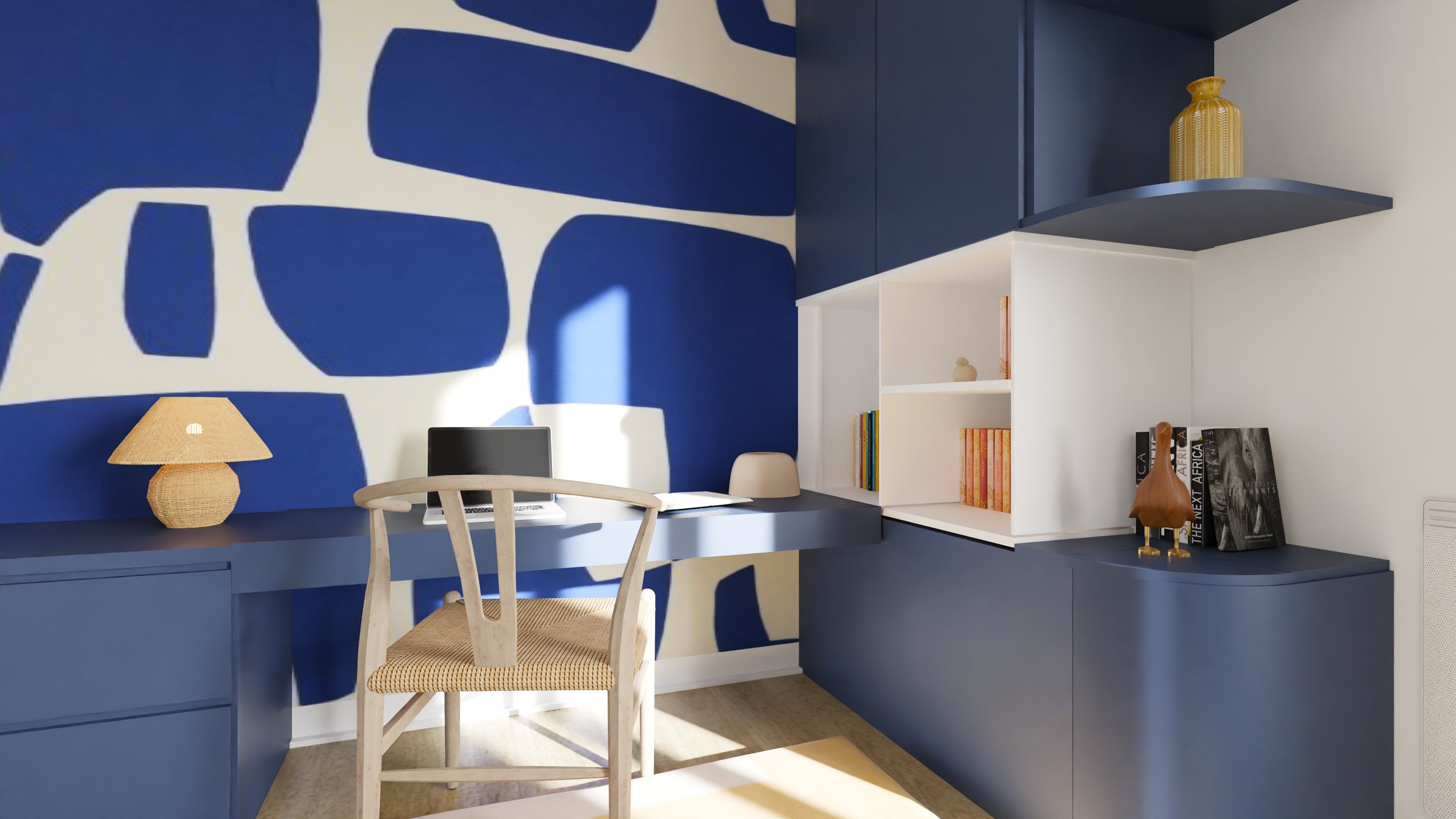 Bureau - Couleurs - papier-peint - Meuble - sur-mesure