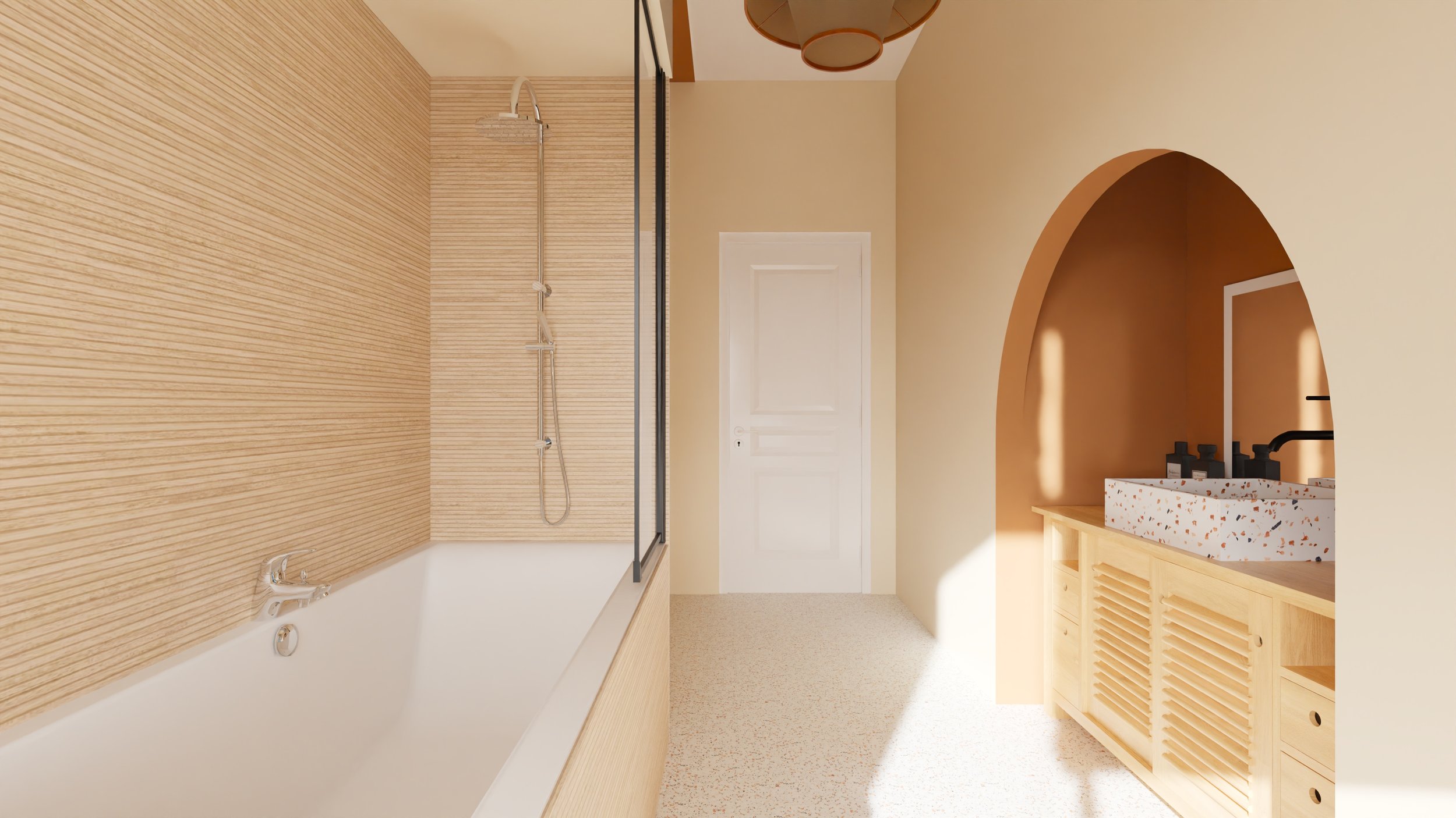 Salle de bain - Couleurs - Matériaux - Arche