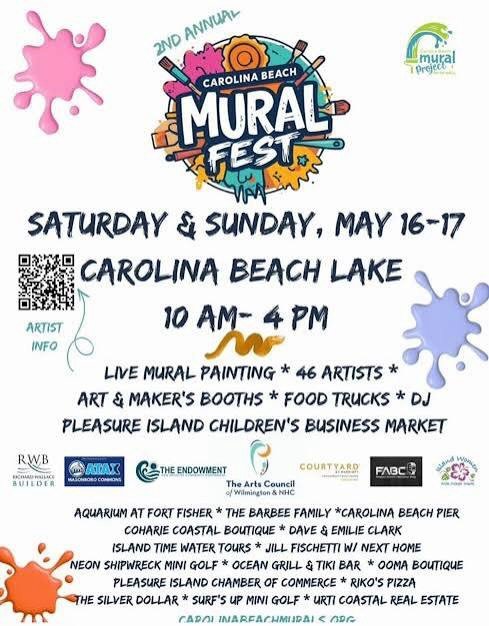 I&rsquo;m so excited to have been chosen to paint a mural at MuralFest in Carolina Beach! Join me, @sweetpeaseart and 45 other artists to watch us paint our murals, which will be displayed all summer long in Carolina Beach park.  Hope to see you ther
