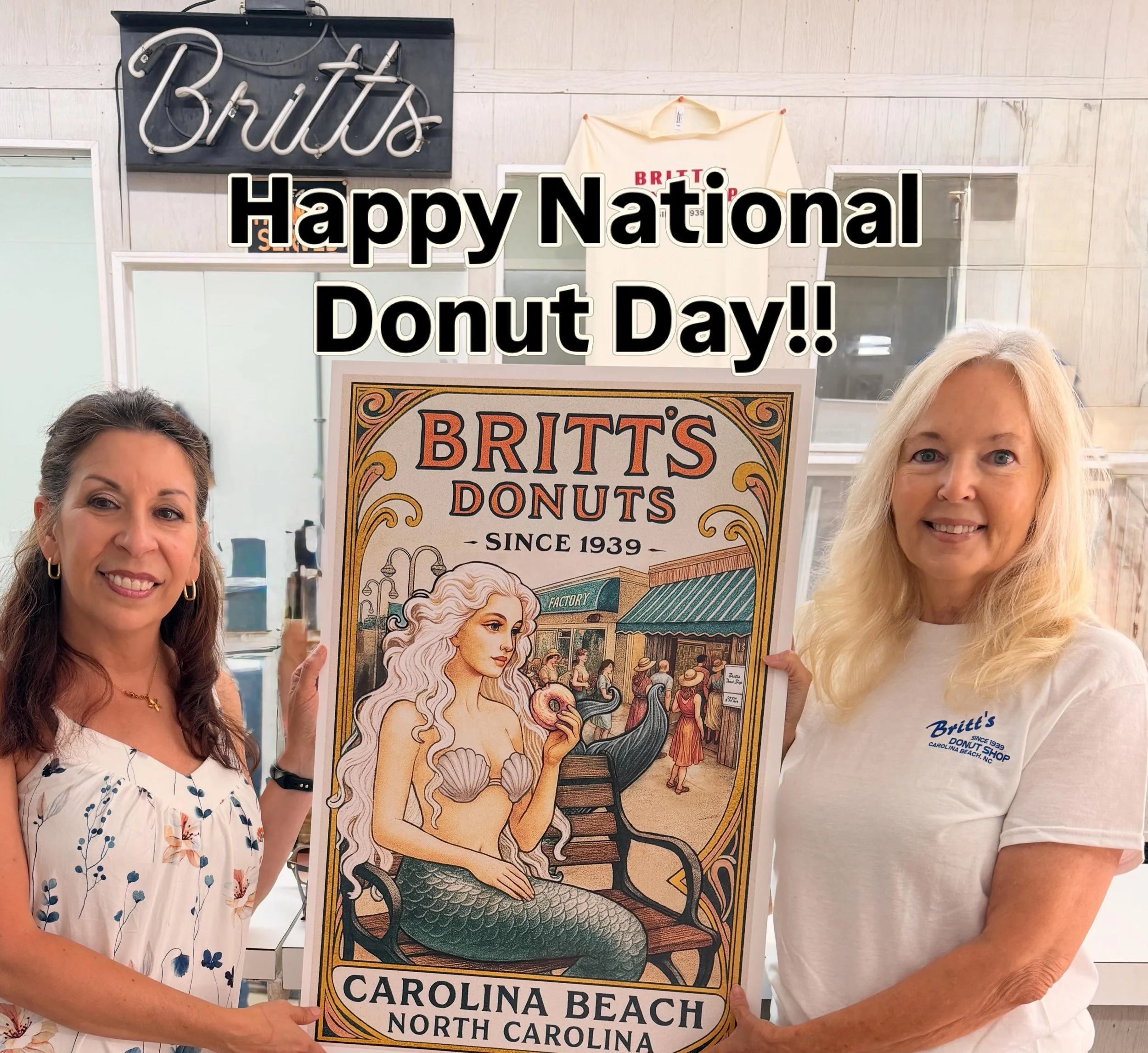 Happy National Donut Day! 🍩

Today felt like the perfect day to gift this piece I created in honor of the iconic Britt&rsquo;s Donut Shop, a Carolina Beach treasure and the source of countless warm-glazed memories.

You can find this image on a vari