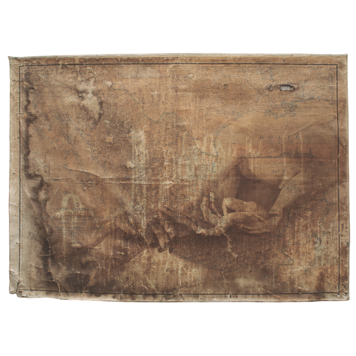 "Origen", 2006, acrílico sobre papel y tela.