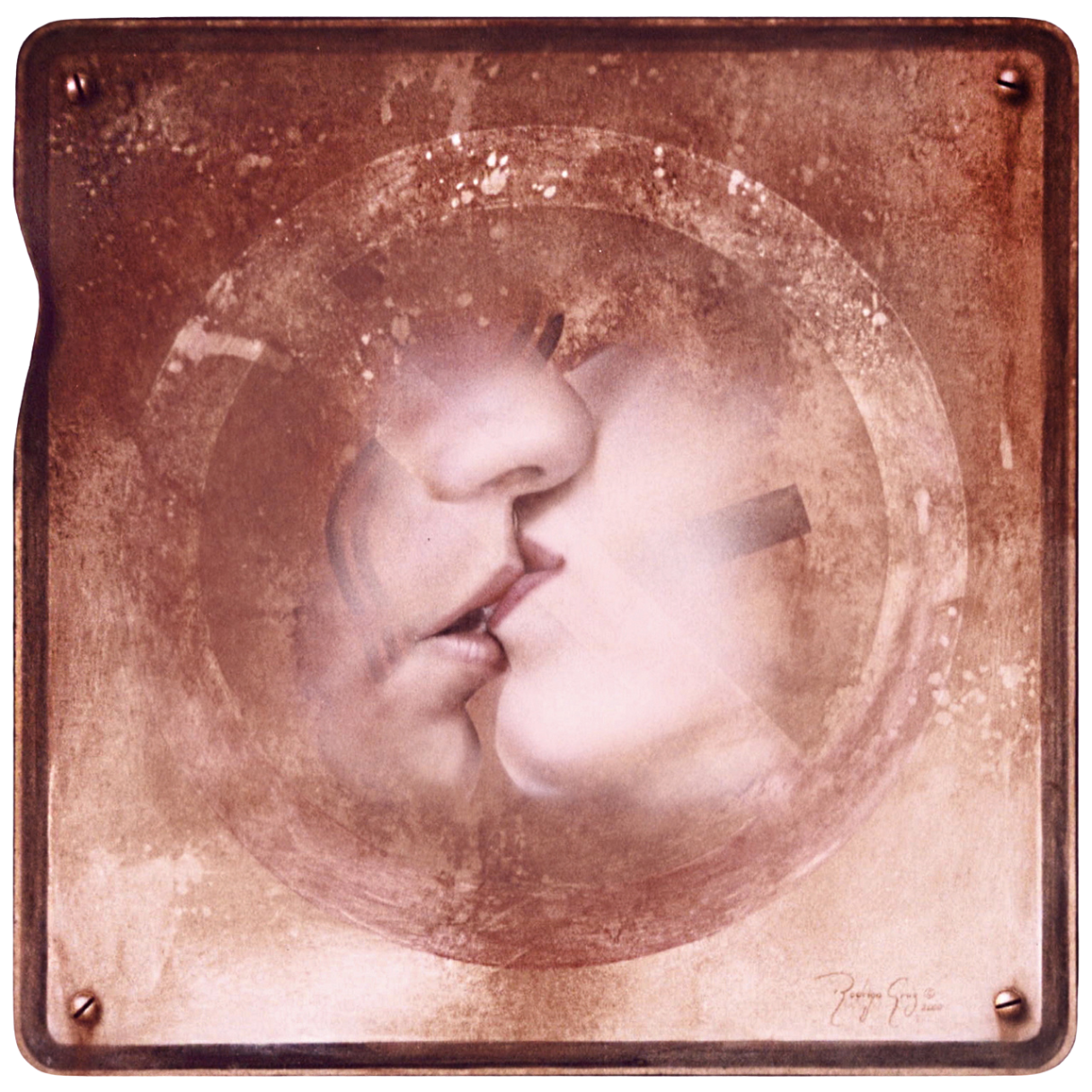 "Prohibición", 2000, acrílico sobre madera.