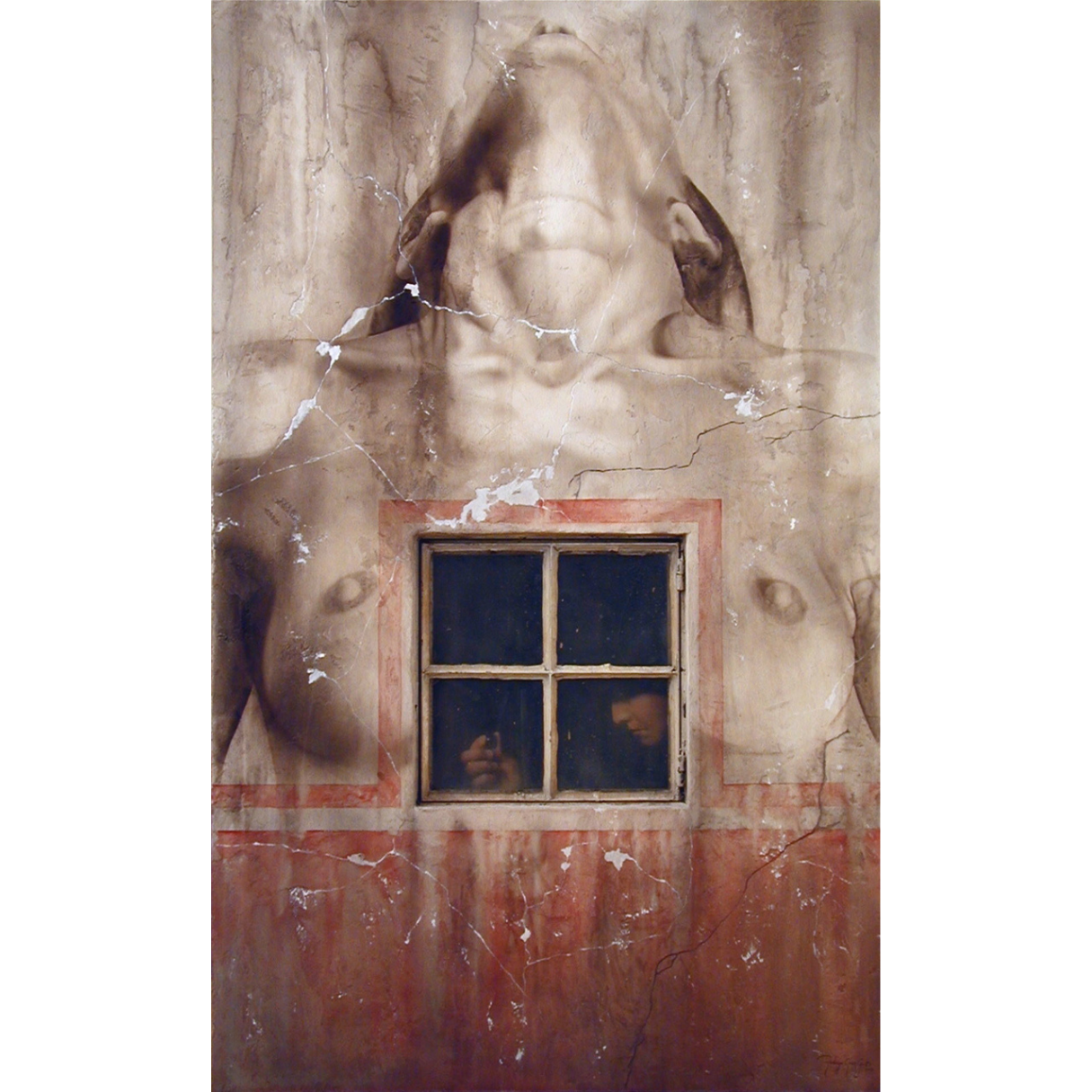 "Con qué poco calor calientas chocolate", 2001, mixta sobre madera.