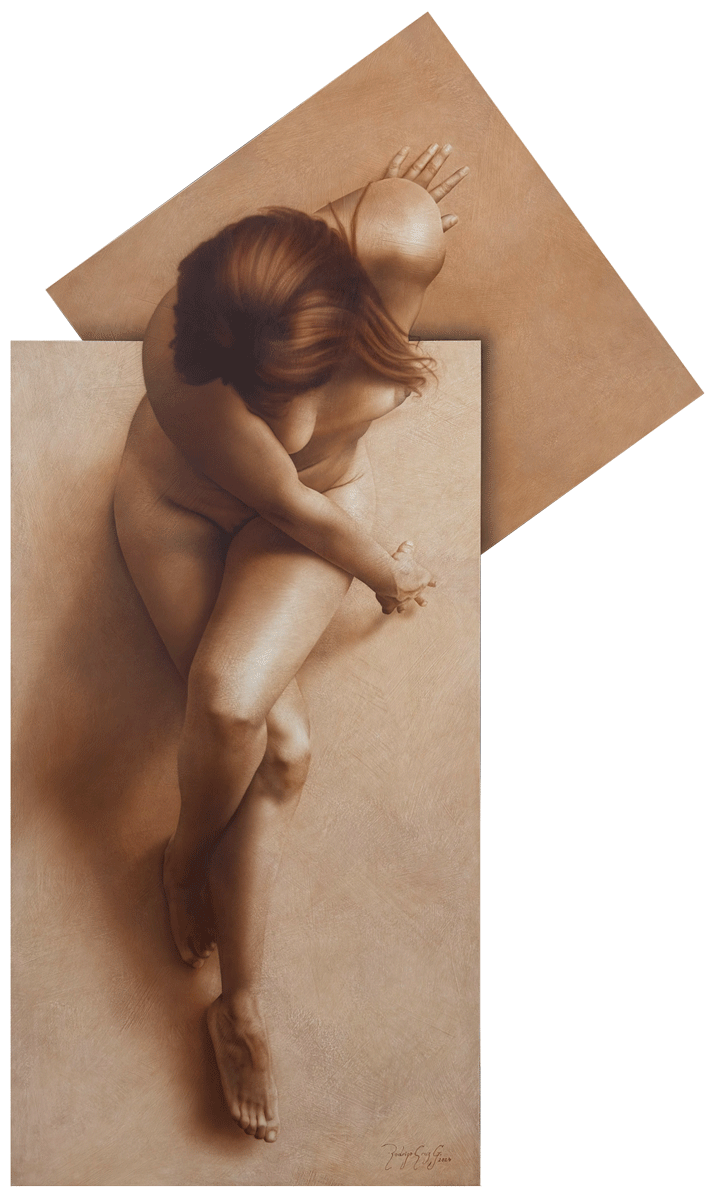 "Inflexión", 2024, acrílico sobre madera.