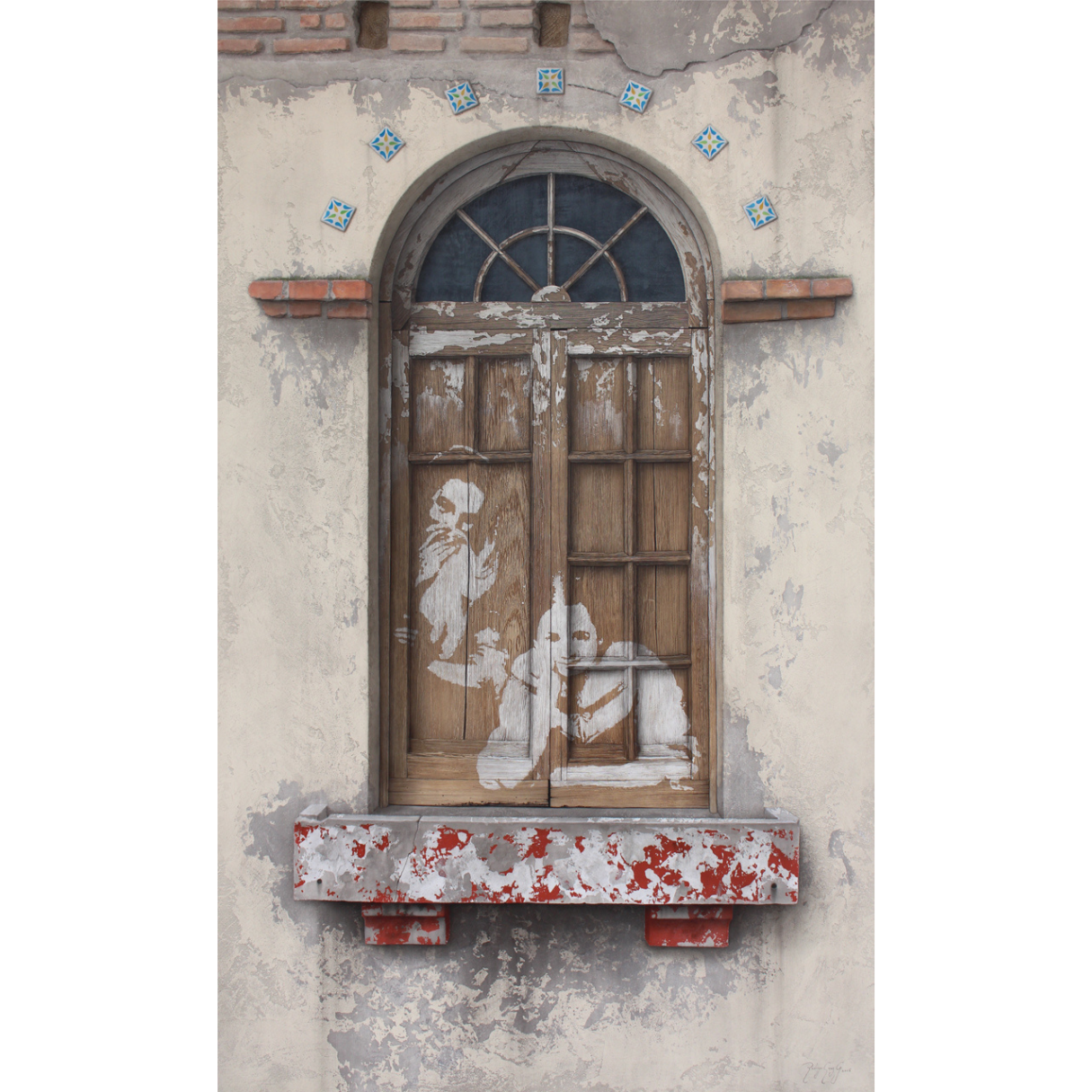 "Murillo en Ventanilla", 2016, mixta sobre madera.