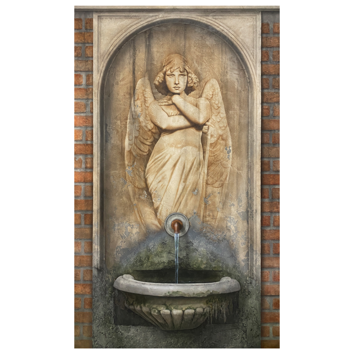 "Angele Dei, Qui Custos es Mei", 2023, mixta sobre madera.