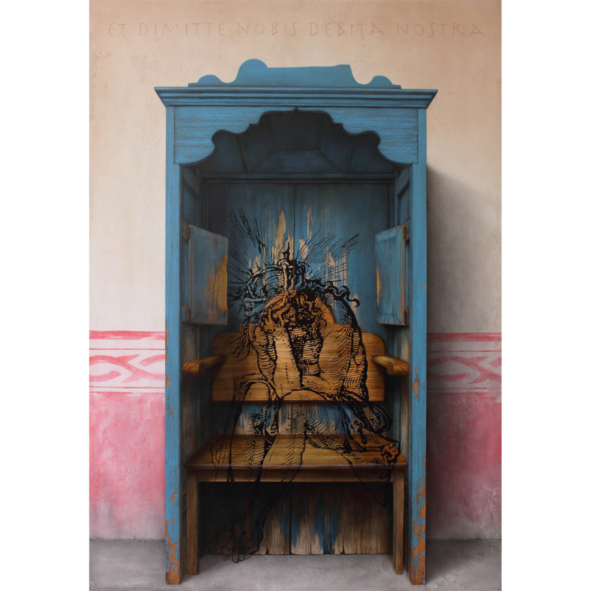 "Et Dimite Nobis Debita Nostra", 2016, mixta sobre madera.