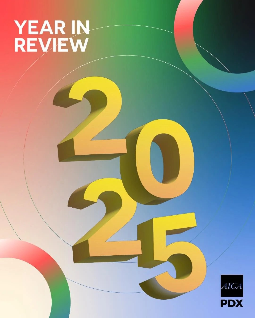 It's been quite a year here at AIGA Portland (@aigaportland)!

💻 Our incredible team pulled off a complete rebranding and a whole new website which earned us a Cascasdia Creative Award (@nextnw). 🏆

We held over 30 AIGA events throughout the year i