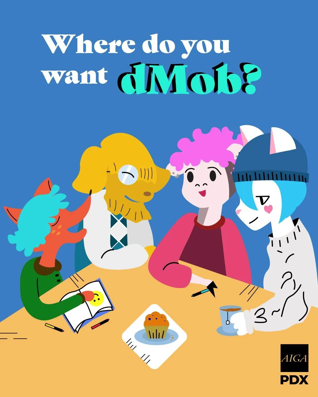 🛜 The AIGA Portland (@aigaportland) dMob has been meeting for over 20 years! (That stands for Design Mob if you were always wondering!) That's a lot of networking, a lot of new friendships, new ideas and A LOT of bars. 

Luckily, here in Portland, t