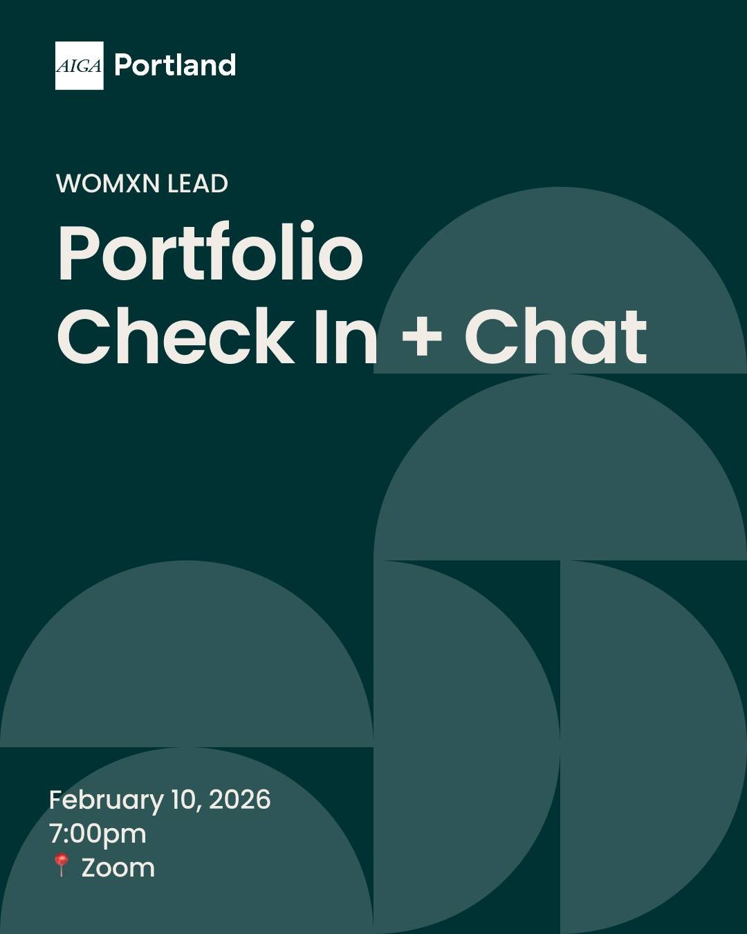 Calling all womxn creatives in Portland! 👋

Join us for a virtual Womxn Lead portfolio check-in on February 10th at 7pm PST! It's open to beginners, seasoned pros, and everyone in between. We&rsquo;ll share progress (big or small), talk through what