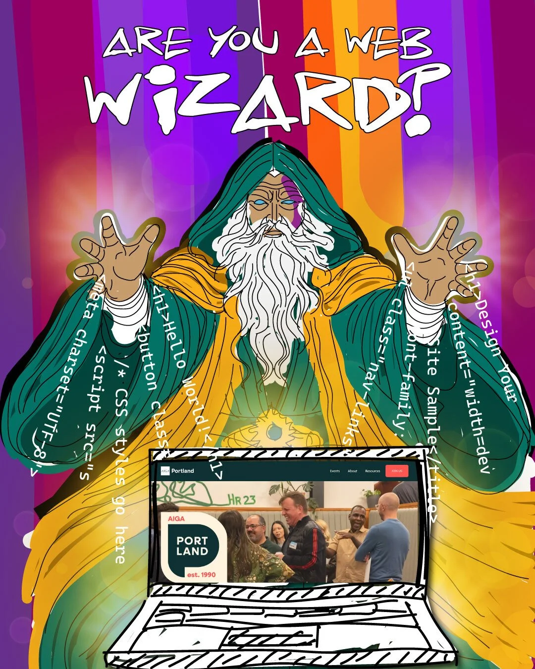Looking for a way to get involved with AIGA Portland (@aigaportland)? 👀

🧙 We are looking for a volunteer web wizard to bring their magic to our website. This magical human will handle weekly updates and general upkeep to keep visitors spellbound a