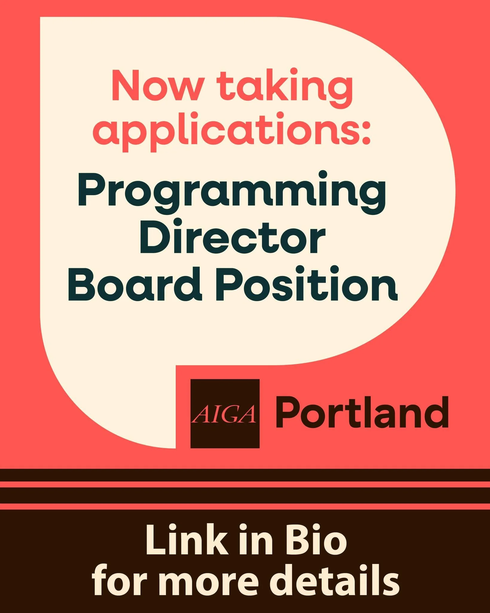 🛜 Looking for ways to get involved in the local design community while networking and boosting your resume?

📝 Do you have experience (and a passion?!) for planning and executing events? The AIGA Portland (@aigaportland) Board Programming Director 
