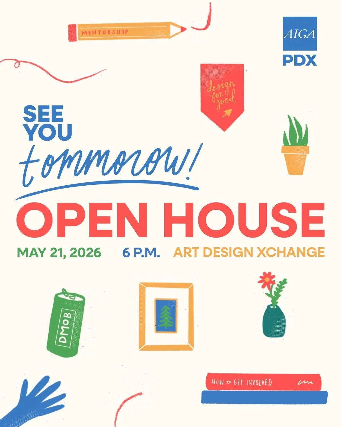 🏠 See you tomorrow at 6PM at ADX (@adxportland) for the AIGA Portland Open House (@aigaportland)! 

Whether you're interested in learning more about open board positions, volunteer opportunities, or just learning more about all AIGA has to offer, we