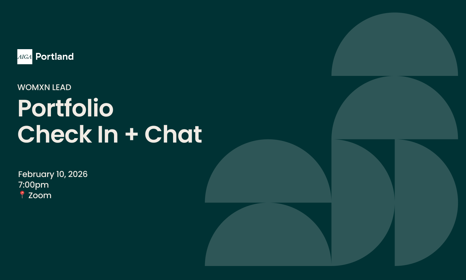 Womxn Lead: Portfolio Check In and Chat