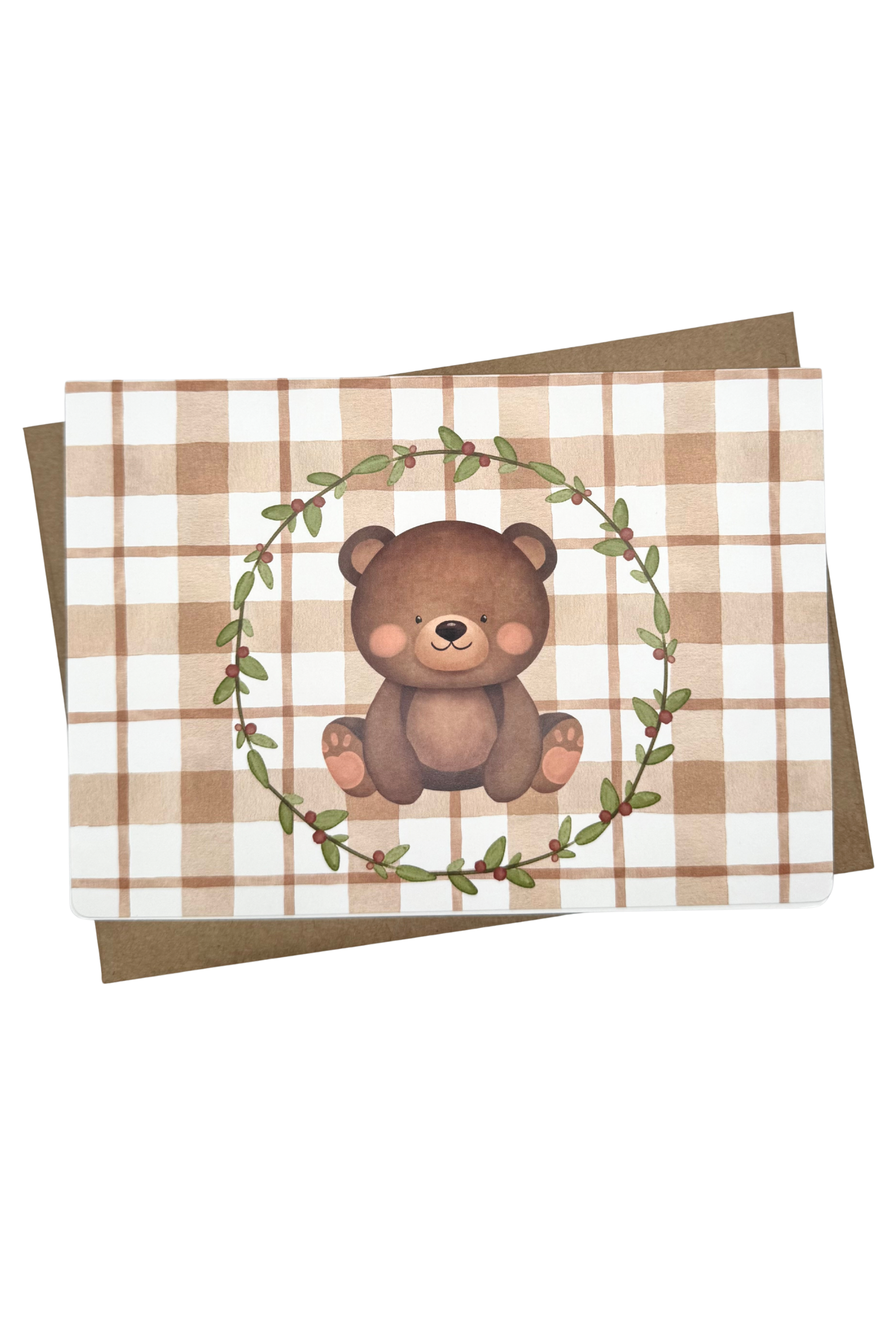 Plaid Bear Greeting Card
