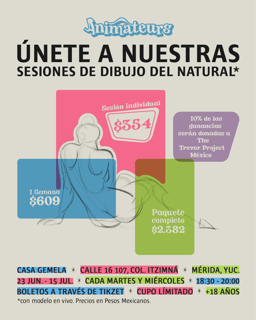 poster de evento de dibujo del natural