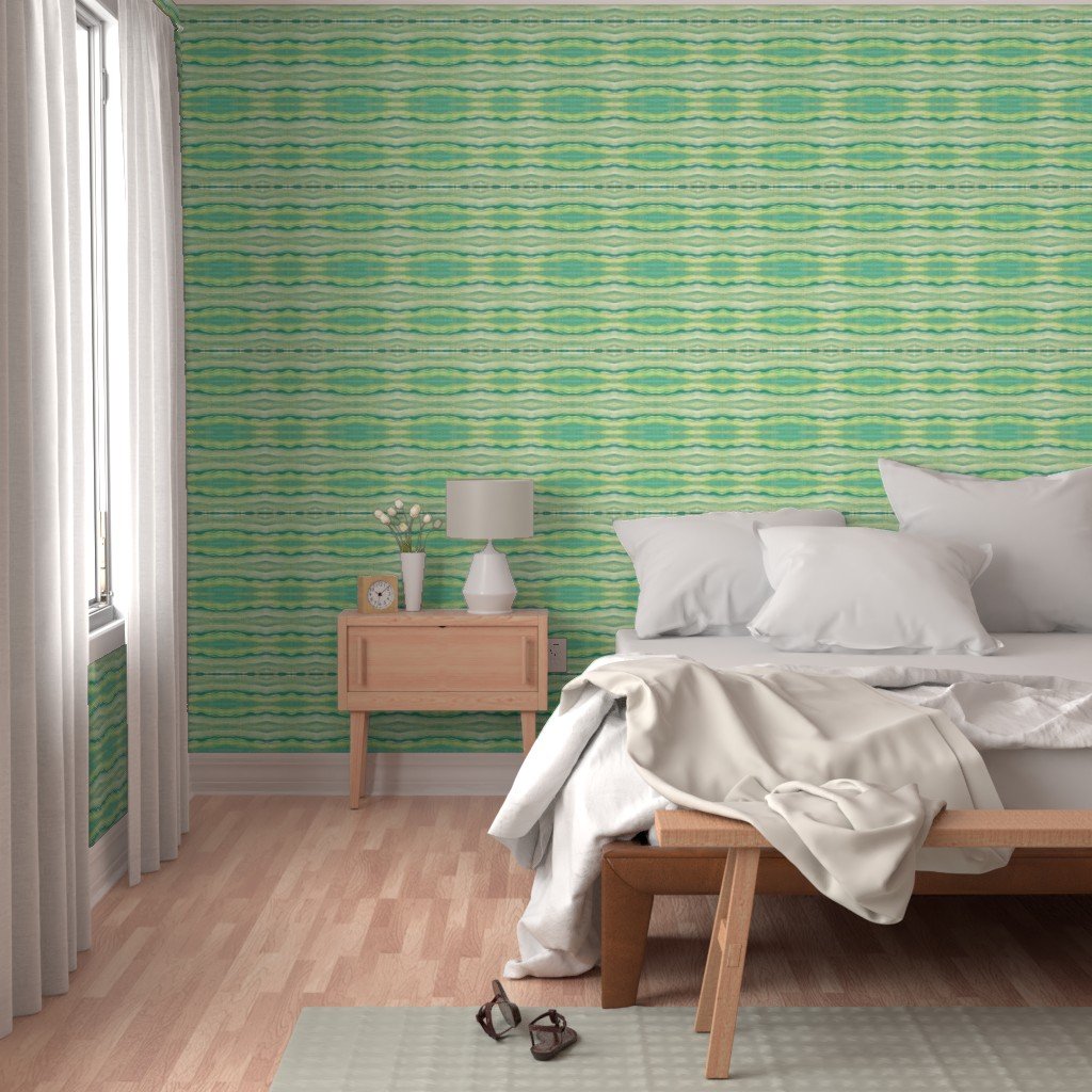 Wavelength in Seafoam wallpaper