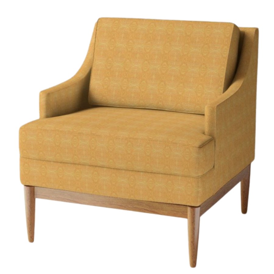 Prism in Gold Dust velvet upholstery