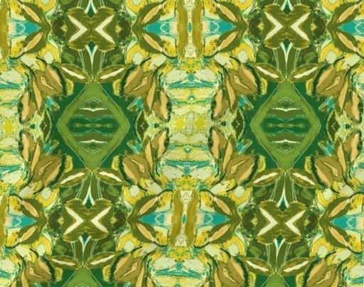 Martha's Leaves in Verdant mirror repeat