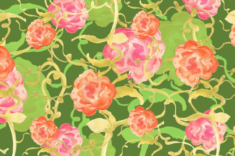 Retro Peonies in Double Olives