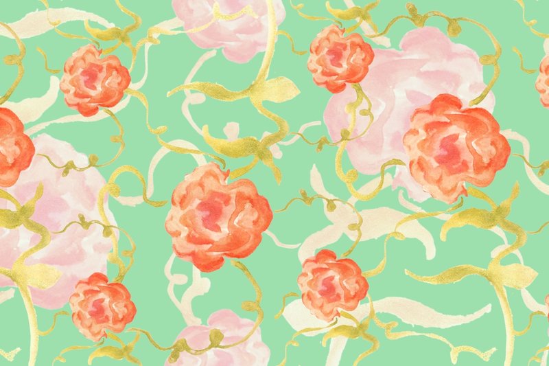 Retro Peonies in Absinthe