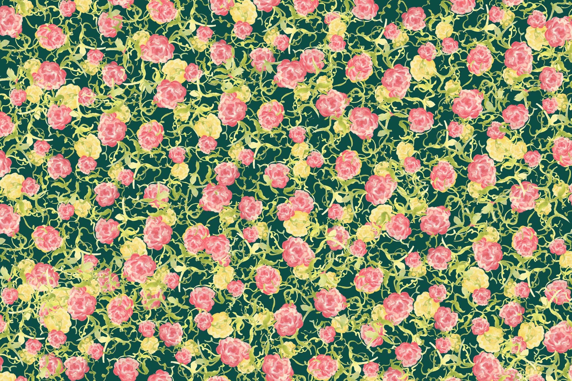 Peonies Vintage in Loden
