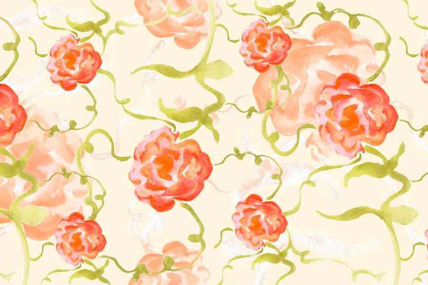 Retro Peonies in Bellini