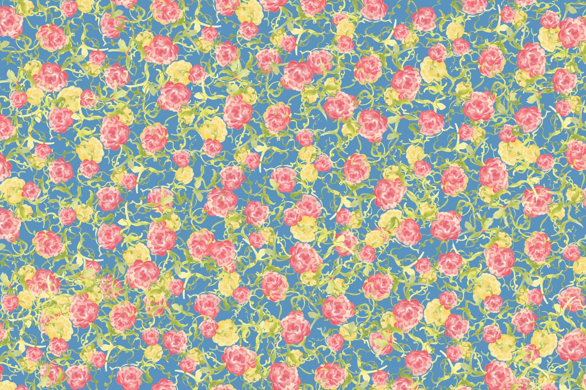 Peonies Vintage in Denim
