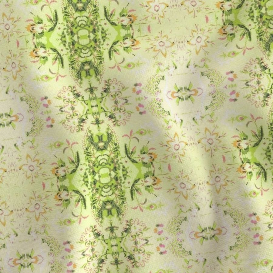 Vintage Stitch in Pistachio mirror repeat