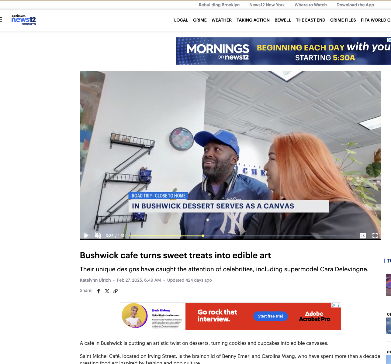 Saint Michel: Cafe and Art on News12 New York