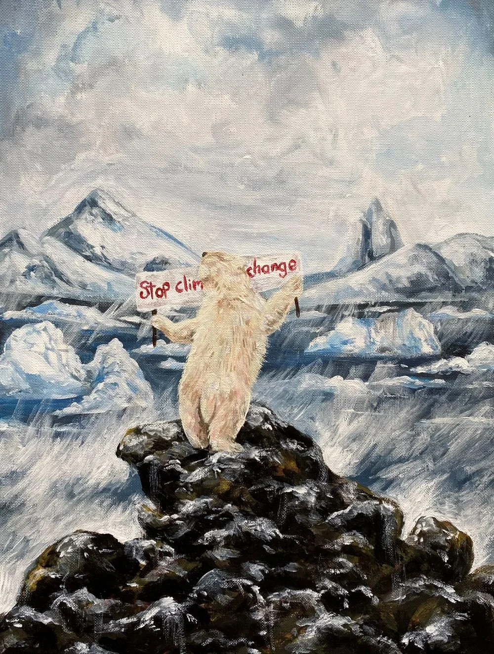 1. Der Eisbär über dem schmelzenden Meer