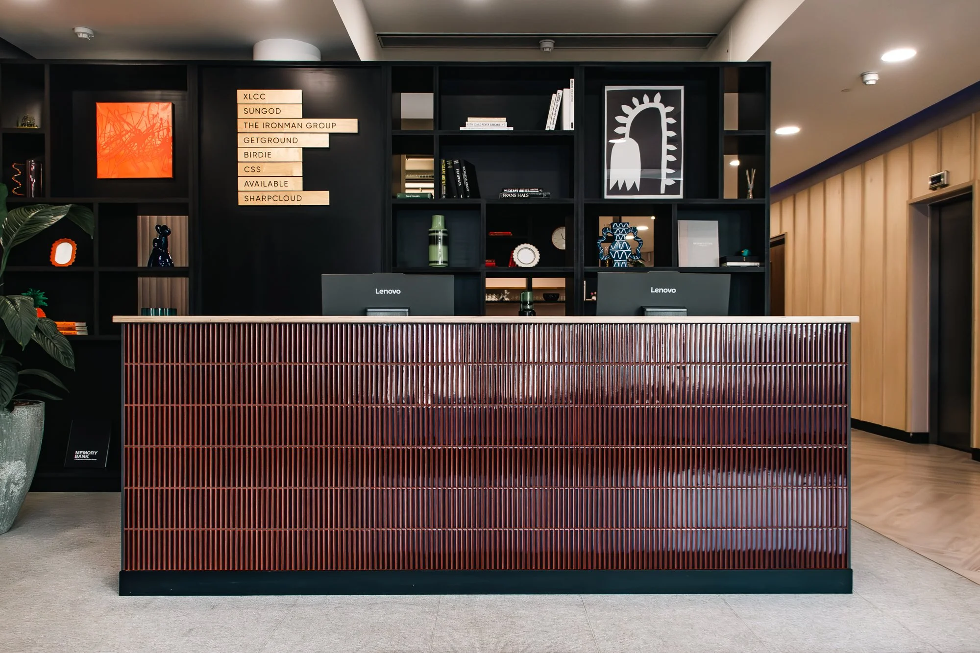 Door Nineteen commercial interior design consultancy designed co-work front of house reception area