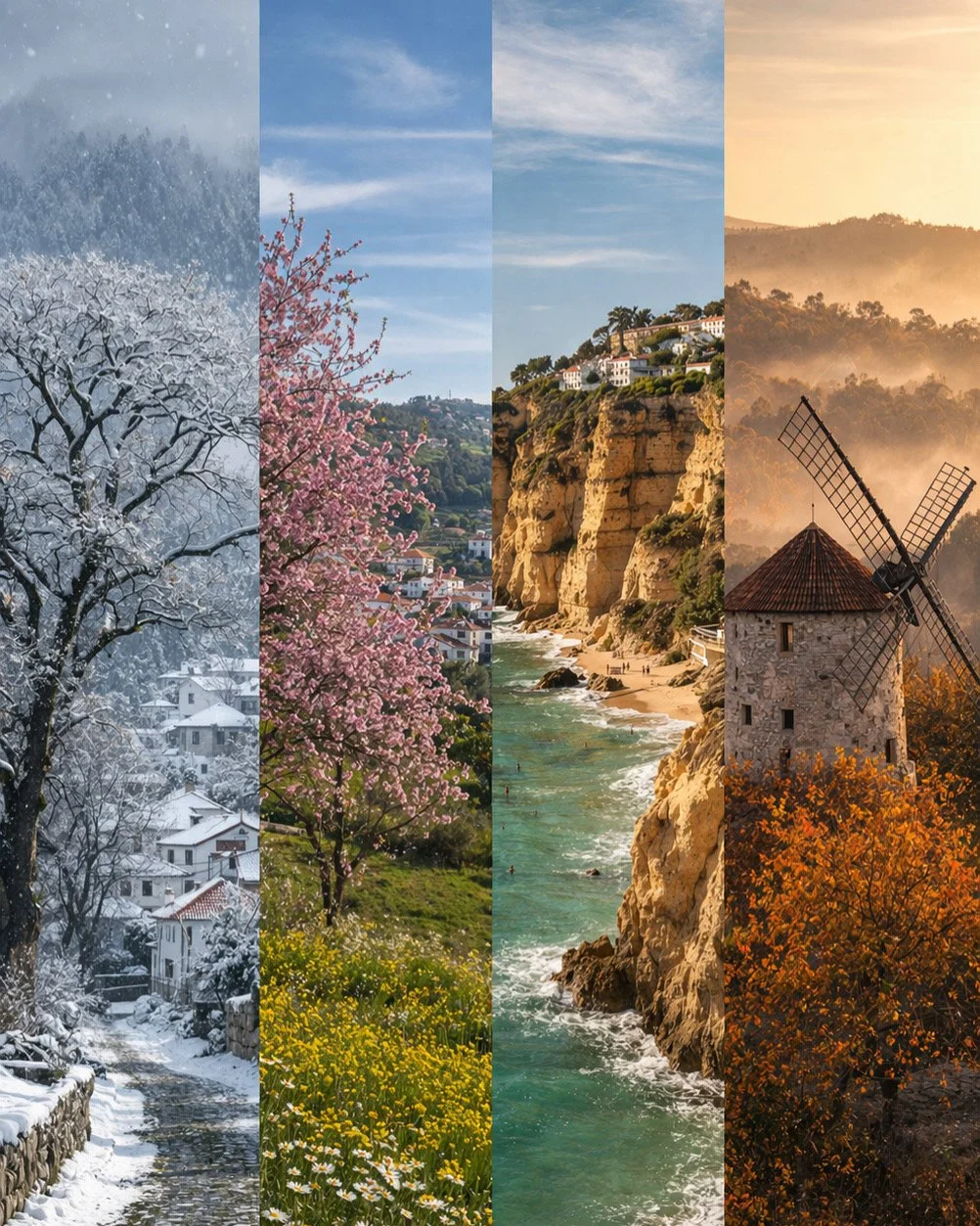 paisagens em diferentes estações do ano