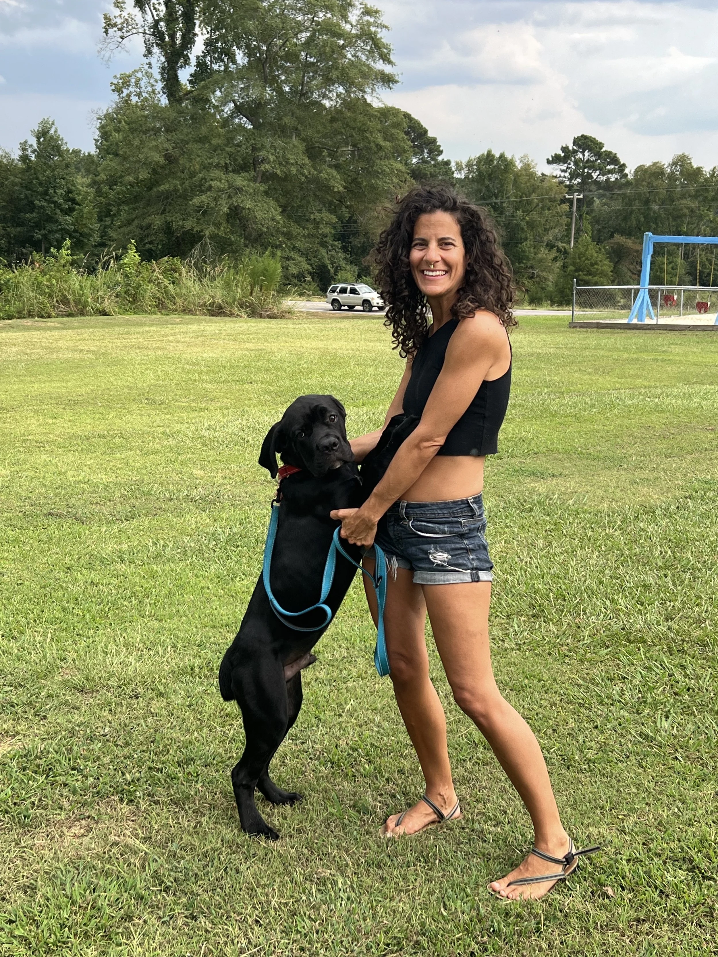 Lali with a pet passenger