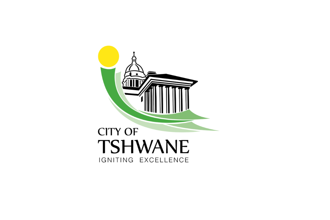 Logo of the City of Tshwane featuring a dome, columns, and a yellow circle, with the text 'City of Tshwane Igniting Excellence'.