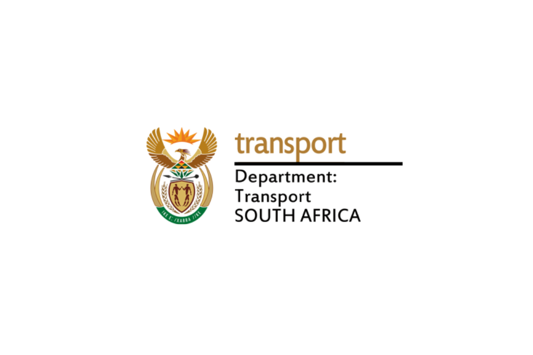 South Africa Department of Transport logo with the coat of arms, eagle, and sun emblem.