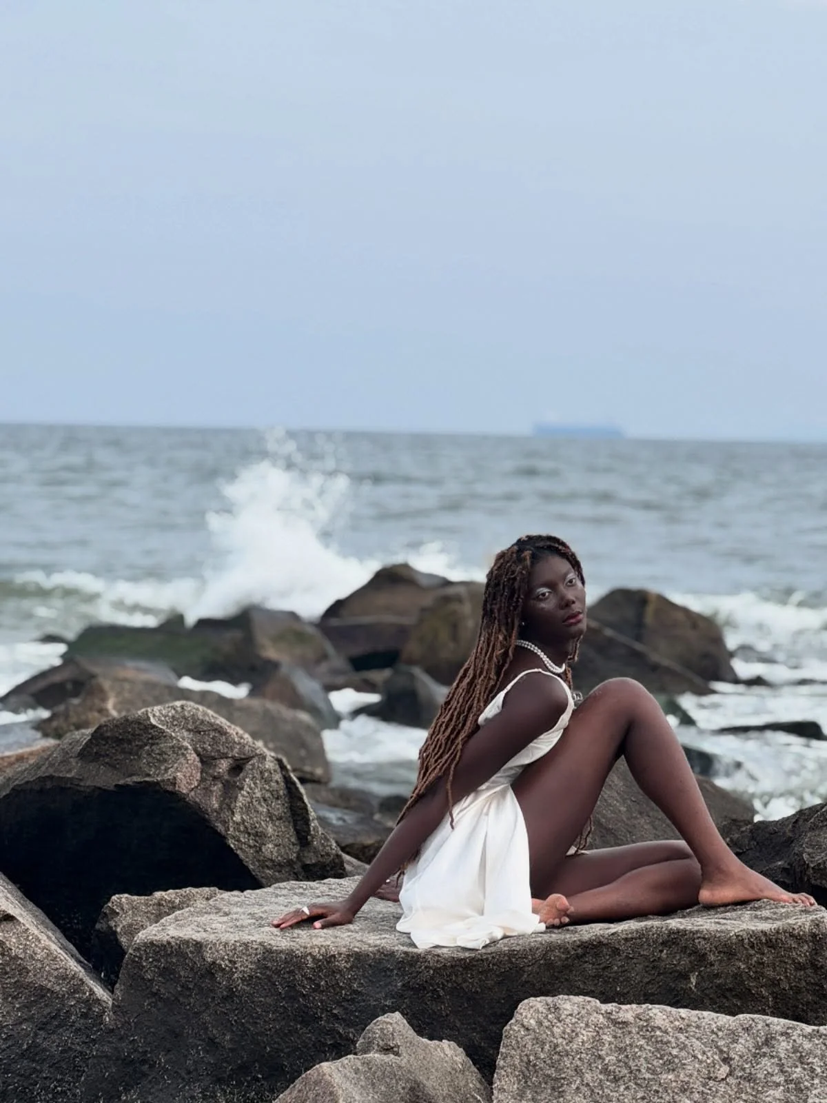 We set out with the island in sight | the water broke with the rocks just as the sun was going down