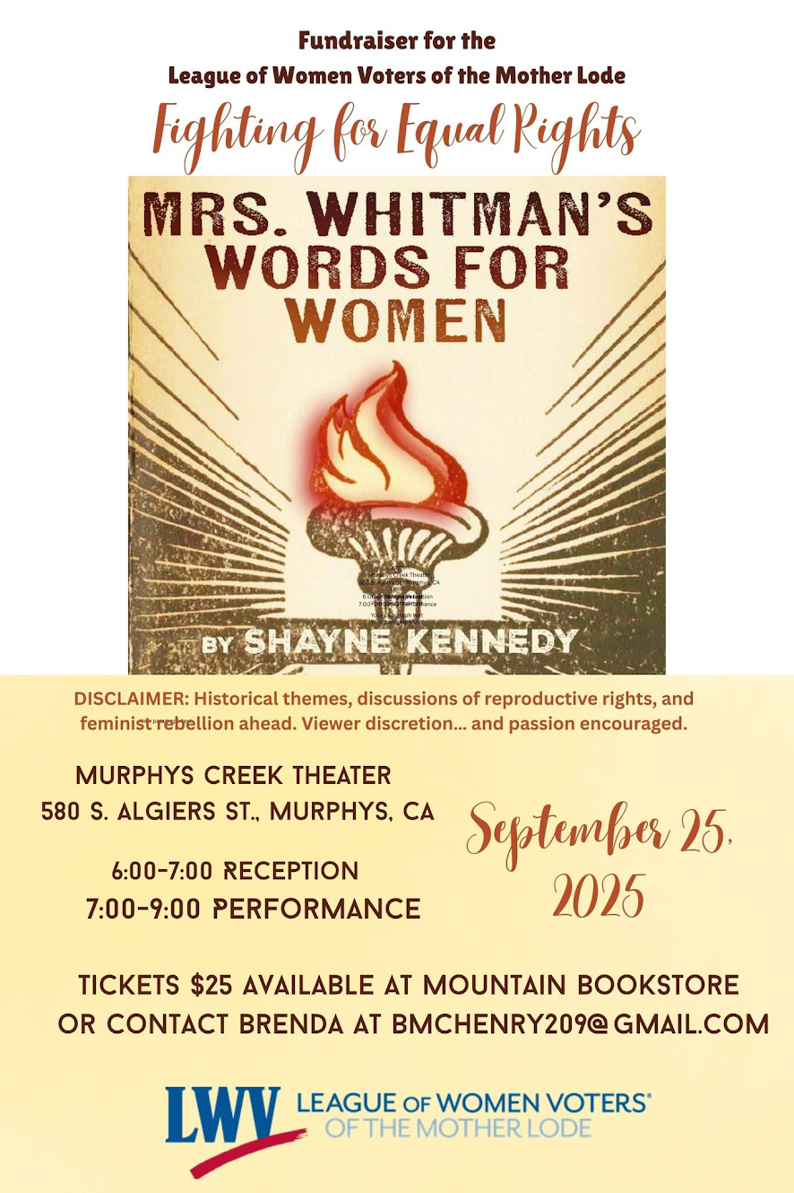 Fundraiser for the League of Women Voters of the Mother Lode