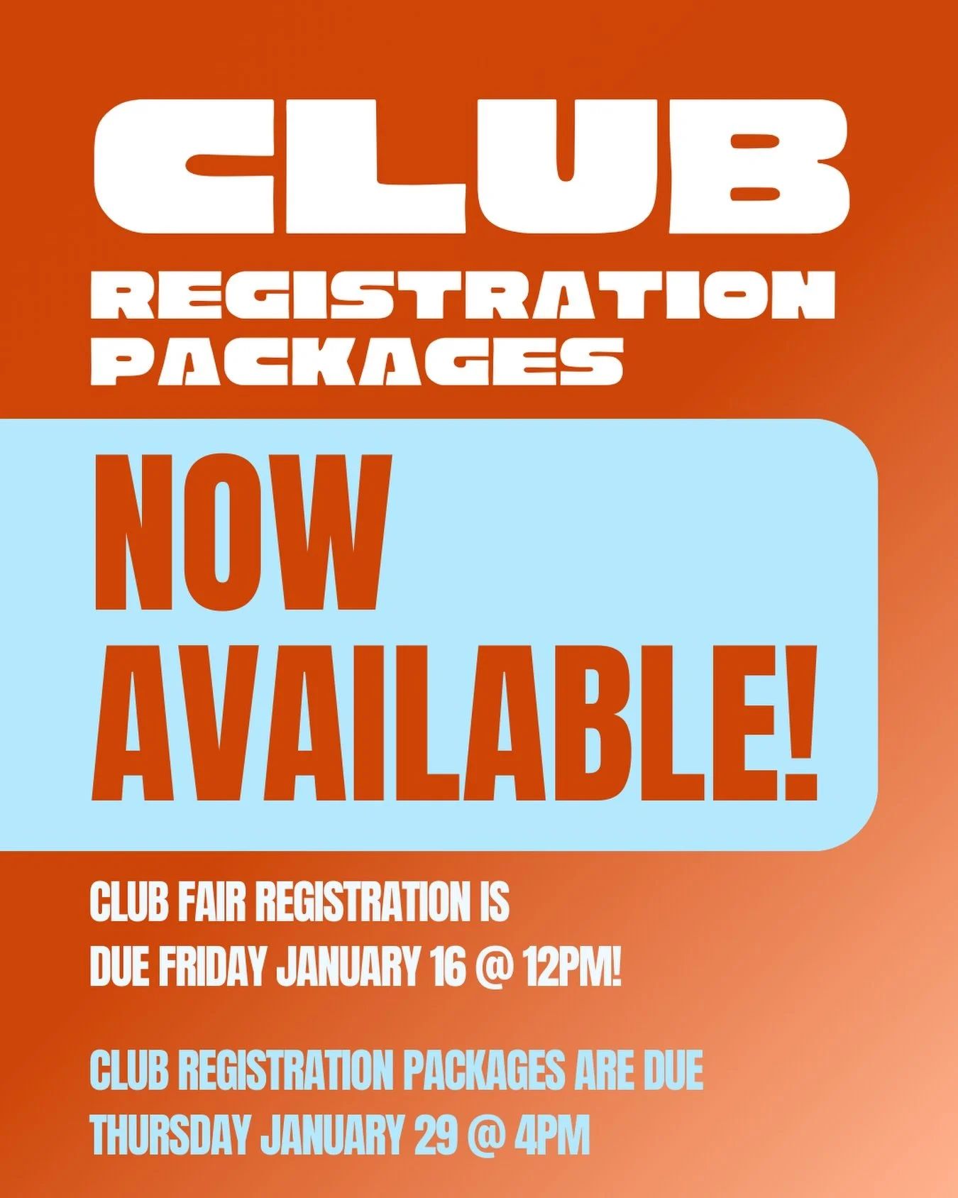 Looking to start a club this semester? Club packages are now available from the DSU office/kiosk or online (🔗link in bio)

And don&rsquo;t forget to participate in clubs fair too! Jan 20 in Coq and Jan 22 in NW. Deadline to have your club participat