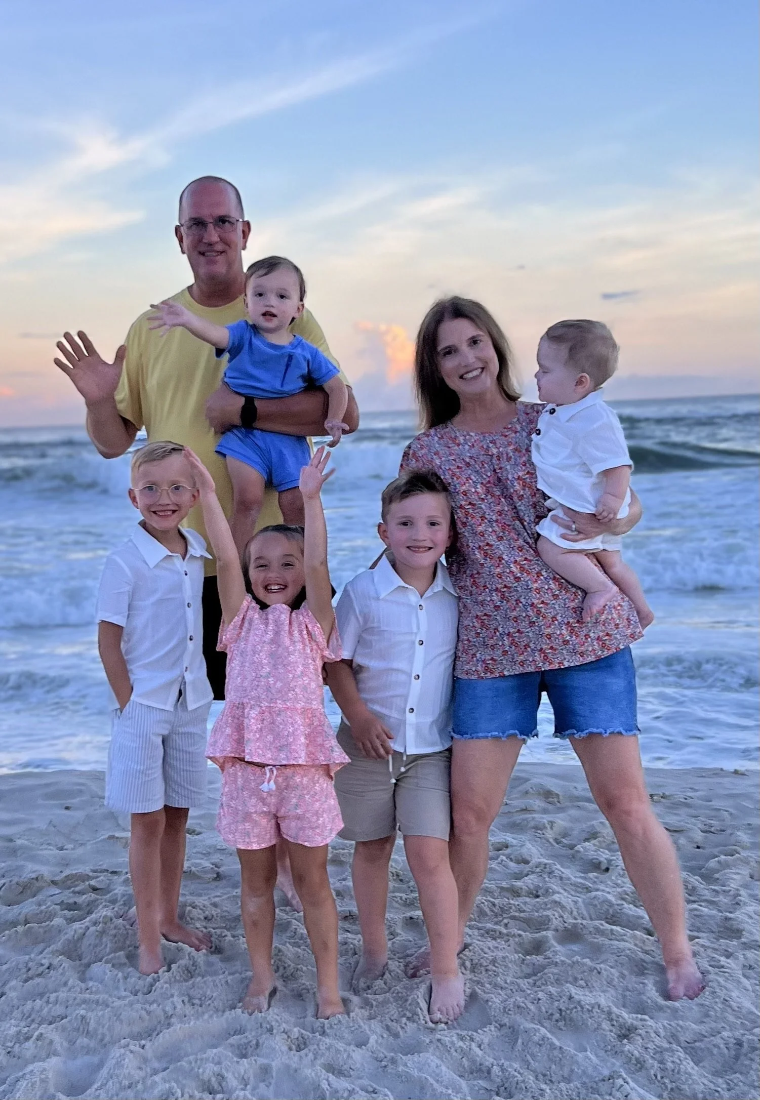 family on the beach