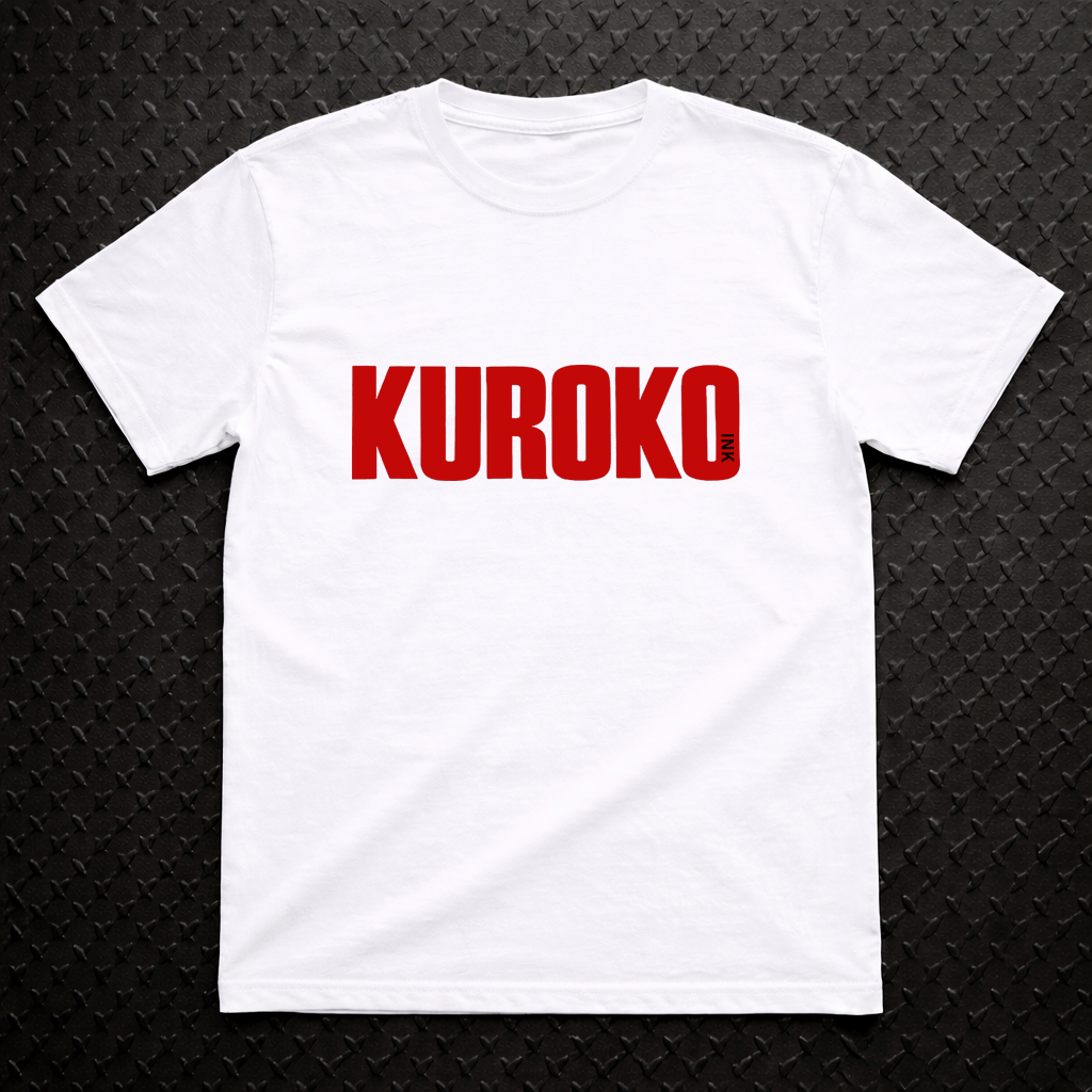 White Kuroko Ink T-shirt with red front logo